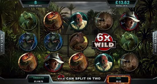 The Jurrasic Park Online Slot features Wilds and Multipliers