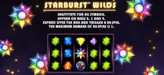 Starburst features the Wild to substitute for other symbols