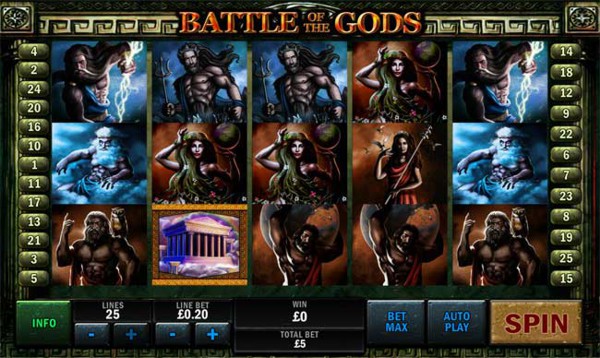 Battle of the Gods slot from Playtech features at Ladbrokes Casino