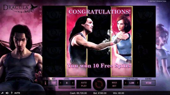 Universal Monsters Dracula features a Free Spins Bonus Round