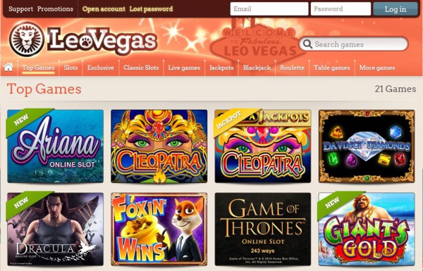 Leo Vegas Casino for Desktop and Mobile