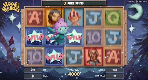 Free Spins Feature Mode on Hooks Heroes Slot