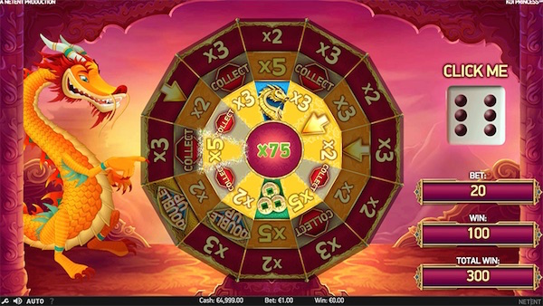 Bonus Wheel Game on Koi Princess Touch Mobile Slot