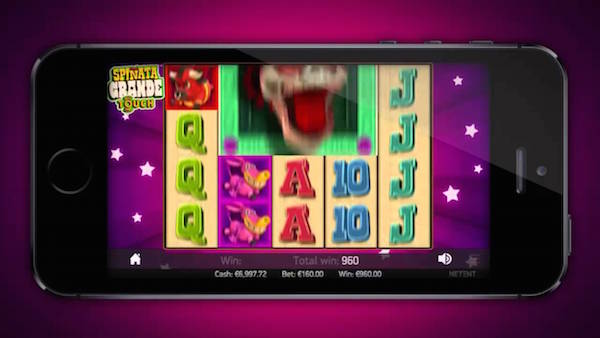 iPhone Screenshot of NetEnt Touch Spinata Grande Slot