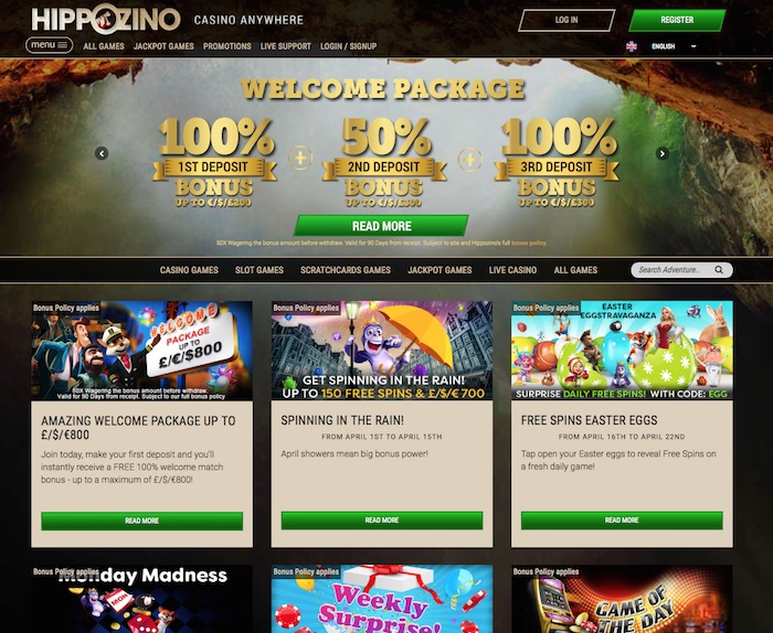 Hippozino Casino UK Review Screenshot