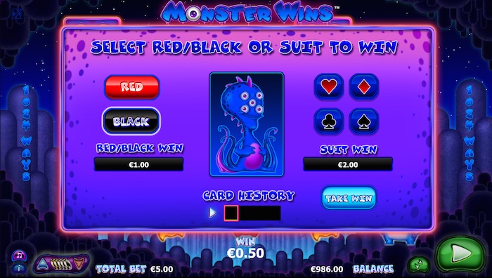 Monster Wins playability is improved thanks to a gamble feature