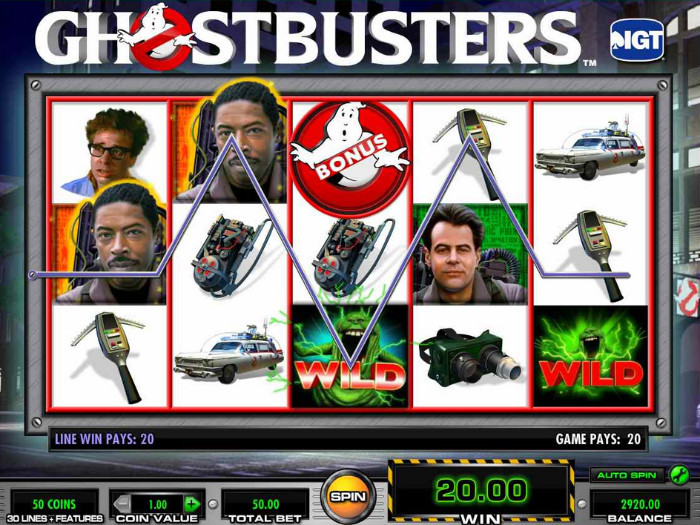 Graphics Screenshot of IGT Ghostbusters Slot Game