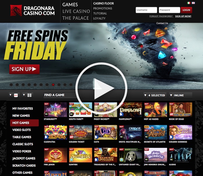 Slotsquad Casino Review Screenshot of Dragonaraonline.com