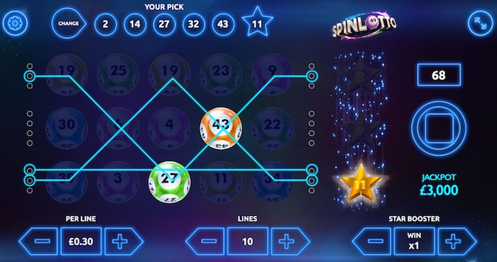 Star Booster Win playing Spin Lotto