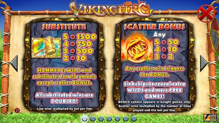 Features include Hammer Wild and Viking Scatter Bonus