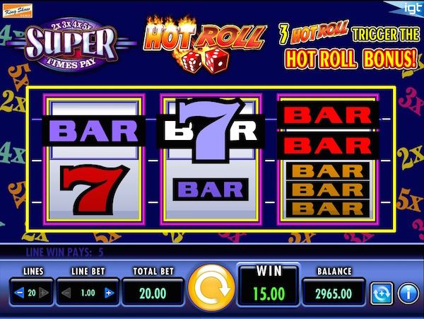 UK Review Screenshot of IGT Hot Roll Super Times Pay Slot