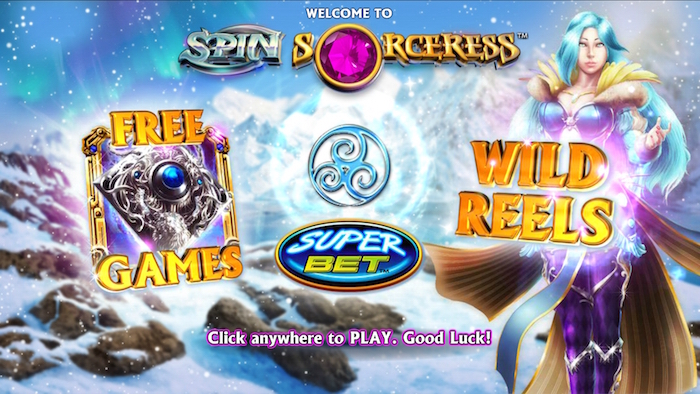 In Play Features for Spin Sorceress include SuperBet and Free Spins