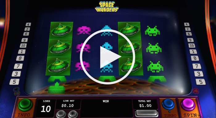 Screenshot of Space Invaders Online Slot