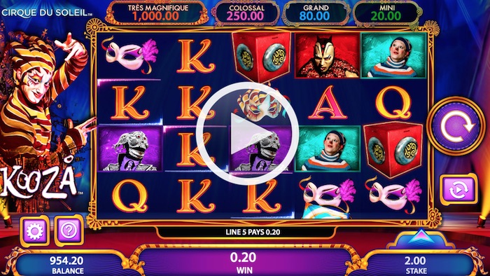 Screenshot of Cirque du Soleil Online Slot