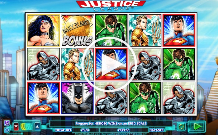 Screenshot of Justice League Online Slot