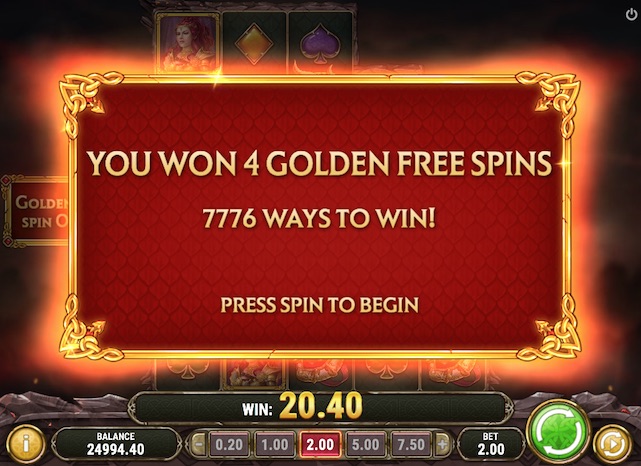 Dragon Scatters award 8, 10 and 12 free spins in Dragon Maiden