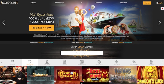 Casinocruise.com review home screenshot