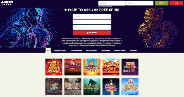 Jazzy Spins Casino Review 2022 Screenshot