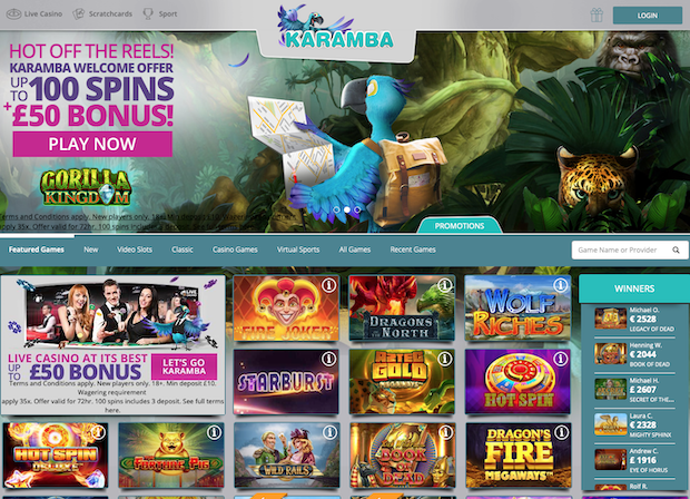 Karamba UK Casino Screenshot Updated 2022