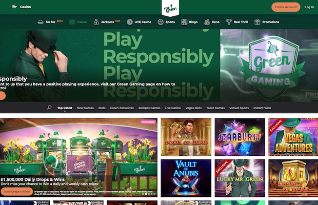 Mr Green Casino UK Review Screenshot