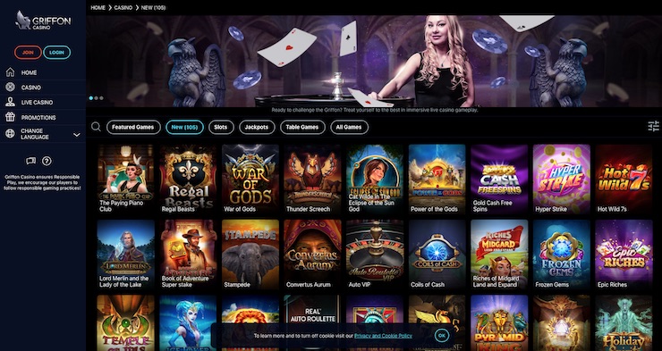 Griffon Casino 2021 Review and Bonus for UK Players