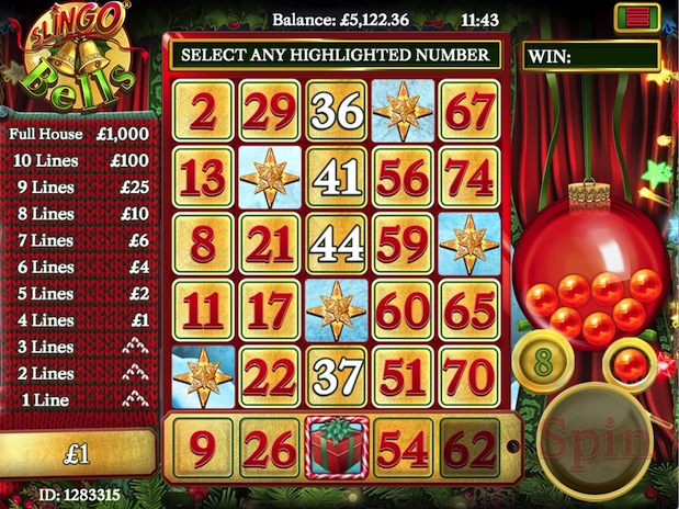 Play Slingo Bells Bingo Slot at Casushi