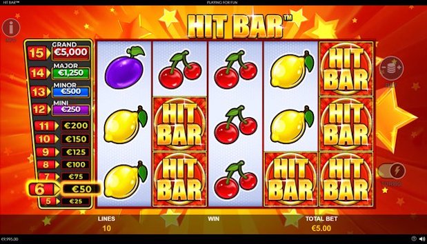 Hit Bar is the latest slot at Betfred