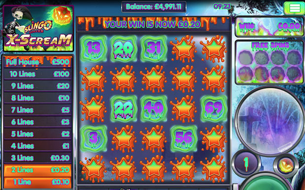 Slingo X-Scream Halloween Slingo Game Screenshot